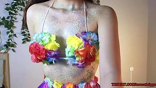 Sparkling baby dancing