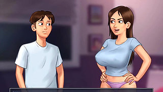 Summertime saga: stepbrother invites his stepsister for fucking in his room ep 141