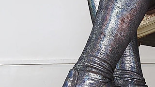 Shoeplay and Walking in Holo High Heel Thigh High Boots (shoe Collection) - Dame Olga 4K (718)