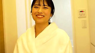 Horny Asian blowjob and cumshot outdoors