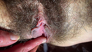 Hot Stepmom Plays with Her Dirty and Hairy Close-up