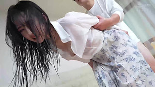 Soaked to the bone by a sudden downpour. My beloved friend, Yui Onozaka, couldn't make it home