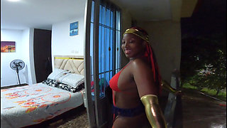 I Constantly Heard Someone on the Balcony Surprisingly a Sexy Black Wonder Woman Gave Her Pretty Ass a Tour of My Home