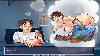 Summertime Saga: Cougar Milf Caught A Guy With His Big Dick In His Hands - Car Toon