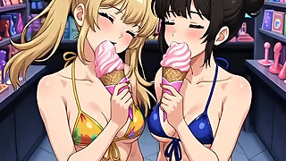 hentai 2026! Sexy young student plays in a sex shop