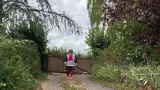 Dressed as a gardener with a new dress