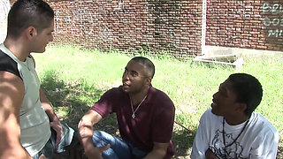 Stockinged milf gets covered with multiple cumshots in irr gangbang