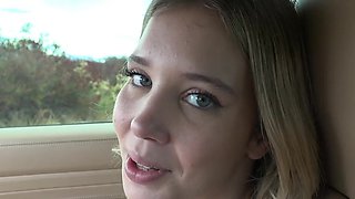 Barely legal blonde wants money and his mature cock