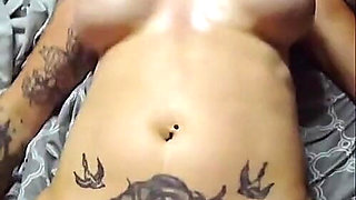 Sexy Big Tit Tattooed Brunette Gets Fucked and Swallows Cum