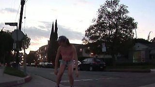 Shemale tranny gets blowjob before sucking