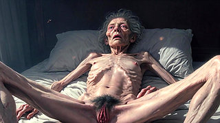 Horny 90 Year Old Skinny Granny Masturbates Her Hairy Wet Pussy - Frail Solo Play