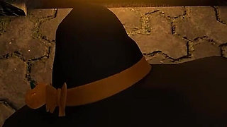 Esmeralda Is Sexy Mature Witch Pumpkin King on Halloween