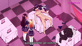 Two Hot College Girls Share The Same Cock In a Crazy Threesome - Hentai