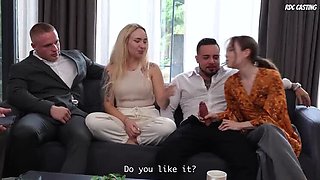 Kira Stone & Oksana Katysheva Naked Interview - Hot MILF Bella Mur Gets Deep Throat & Rough Gang Bang Fuck by Two Big Cocks