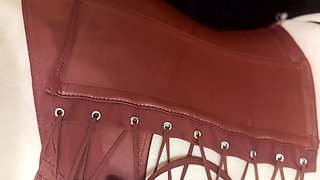 Fed cum from her creampied ass