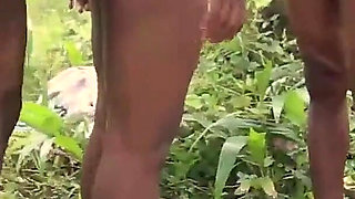 Threesome: Village Farmer Fuck My Hairy Wet Pussy with His 13inches Big Black Cock in the Farm