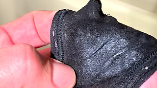 Wife gave her creampied panty to tease me