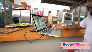 Bigass spic trans goddess pumped by bf in kitchen cou