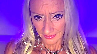 Hot Blonde Granny MILF JOI with Dildo