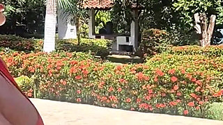 Hardcore Outdoor Sex at the Resort with the Bigdicked Waiter - Dani Clark & Alejandra Palacios