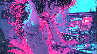 Unlock the Retro Charm Neon Vintage Anime Art Featuring Male and Female Characters