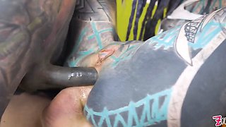 Threesome Anal Only Alternative Dreadlocks Girl Double Anal, Prolapse, Gape