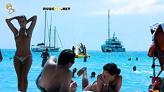 Sexy nude teens with perky boobs naked at a nudist beach