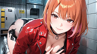 Voluptuous Orange Haired Slut in Latex: Warehouse Creampie Compilation.