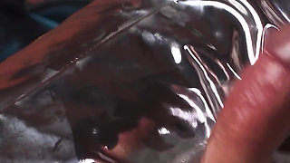 Big Tit BBW Mistress in Shiny White Coat Edges Skinny Guy’s Cock - Hand Over Mouth Tease, Cock Slaps & Ruined Orgasm Control