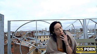 Shaved Brunette Teen Quits Smoking in Taboo Step-Fantasy Pound