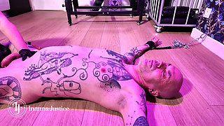 Inanna Justice Administers Anal Penetration with Black Gloves While Facesitting - Tattooed Slave Domination Part 2