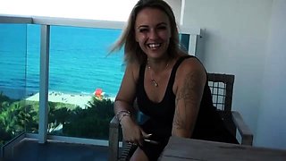 Toering Toejob On Balcony By The Beach Footjob