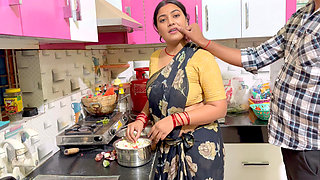My lovely stepmother was cooking in the kitchen, father went to office then stepmother wants to fuck her. Full Hindi Viral Video