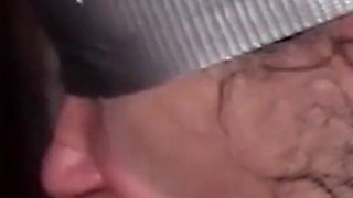 Hooded in Nylon, Blindfolded with Duct Tape, Facialized, and Cummed in Mouth