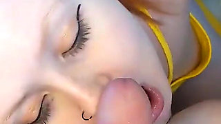 Double Facial for Innocent Redhead