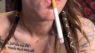 Smoking MILF Masturbating Wearing Black Panties