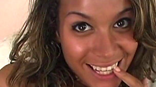 Seductive Brunette Babe Sucks BBC and Gets Fingered to Ecstasy