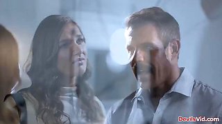 Small tits girlfriend licked and fucked by bfs stepdad