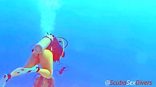 We take her bikini bottom off for some fun at the bottom of the sea!