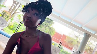 This 18YO EBONY WAITRESS got FACE FUCKED