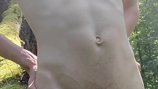 18 year old boy masturbates in the woods