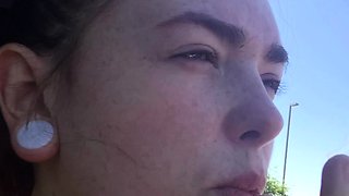 Busty amateur teen outdoor hardcore facial action