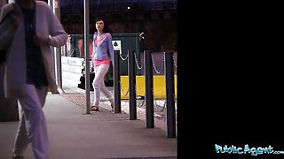 Good-looking Martin Gun and Timea Bela at student trailer