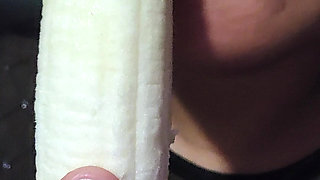 Looking sexy eating a banana