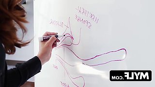 hot milf taught two innocent teens on how to squirt