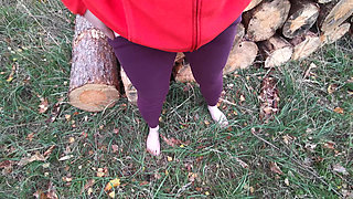 Completely Naked Tit Punishment in the Woods