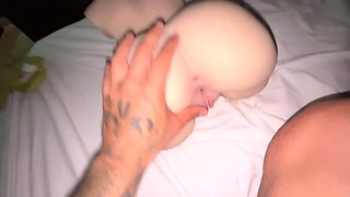 Sexy latina beauty with big ass finds her stepbro playing with a sex doll and offered her body instead