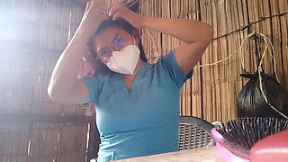 Mature Nurse Moisturizes Her Wrinkled Skin with Moisturizing Cream