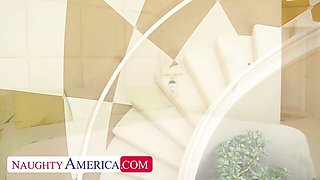 Naughty America featuring Holly Halston and Sara Jay's big tits action