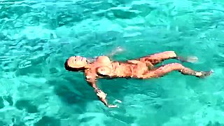 Sexy Monika Fox Swims Naked In Pool And Sea In Hot Country